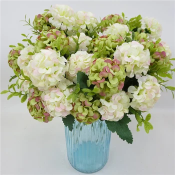 10 Galvų Šilko gėlių Dirbtinis Hydrangea Nuotakos Puokštė Vestuvių Namų Puošybai Sumodeliuoti Gėlių Šalies Prekių