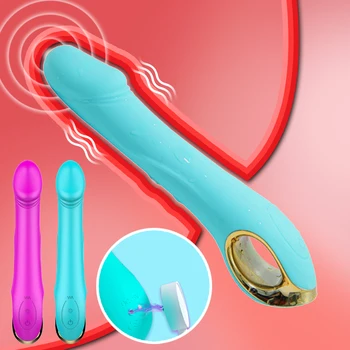 10 greičio USB Įkrovimo G Spot Dildo Vibratorius Moterims Silikoninis Vandeniui Moterų Makšties Klitorio Massager Sekso Žaislai Moterims