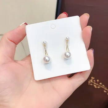 2019 naujas mados kryžiaus pearl white imitacija, perlų pakabukas auskarai moterims, elegantiška dovana, juvelyriniai dirbiniai didmeninė
