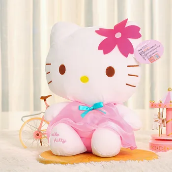 31CM Hello Kitty Animacinių filmų Kawaii Anime Pav Peach Blossom Pasakų Kitty Hello Kitty Pliušinis Lėlės Kt Cute Kačių Žaislai Vaikams Dovanų