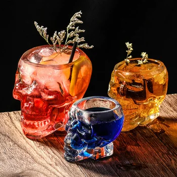 80-350ml Kūrybos Ins Stiklo Kaukolė Vyno taurė Viskio Spirito Specialios formos Asmenybės Halloween 