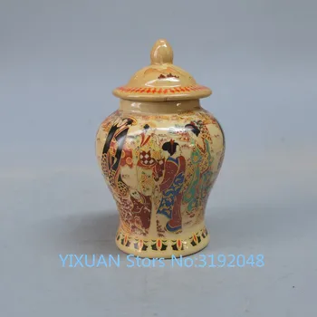 Ar senas antikvariniai porceliano emalio ponios bendrosios darbalaukio dekoruoti keraminiai puodai