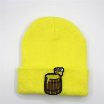 Bičių Medus siuvinėjimo Tirštėti megzti skrybėlę žiemą šiltą kepurę Skullies bžūp beanie skrybėlių už vaikas vyrai moterys 329