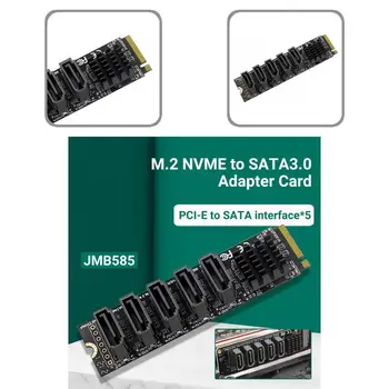 Didelio Stiprumo Anti-oksidacijos M. 2 PCIE į SATA 3 5Ports Kietąjį Diską Plonas USB Keitiklis Kortelės Serverio