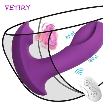 Dildo Vibratorius ir Nuotolinio Valdymo 10 Greičio Makšties Klitorio Stimuliatorius Nešiojami Čiulpti Vibratorius Suaugusiųjų Sekso Žaislai Moterims, Masturbator