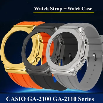 Gumos, Silikono Watchband GA-2100 GA-2110 Modifikuotų Diržu, Casio G-SHOCK GA2100 GM2110 Serijos Dirželis+Atveju Priedai