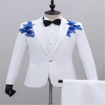 Kinijos tunika kostiumas vyriški sportiniai balta mados Kinų stiliaus suknelė choras kostiumas homme veiklos drabužius dainininkas priimančiosios drabužiai