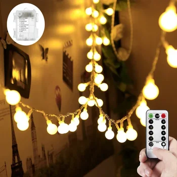 LED Pasaulyje Styginių Šviesos Baterija Kalėdų Žiburiai Vandeniui Kamuolys Pasakų String Lemputė su Nuotolinio Valdymo Namų Dekoracijos