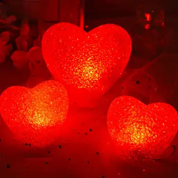Meilė Širdies Lempos Kūrybos Forma Minkštas Apšvietimas Mirgėjimo Dekoratyvinės 3D Meilė Širdies Šalies vidaus LED Šviesos Naktį Lempa Namų Reikmenys