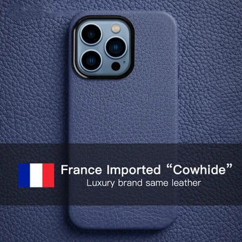 Melkco Prancūzija Premium Originali Odinis Telefono dėklas skirtas iPhone 13 Pro Max 12 mini Prabangos Prekės Pačios Karvės Verslo