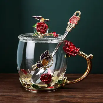 Namų vandens puodelį karščiui atsparaus stiklo kūrybos arbatos puodelio kavos puodelį, gėlių, arbatos, taurės vyno taure viskio stiklo vandens butelių