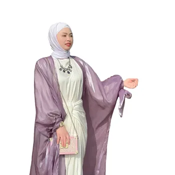 Naujo Dizaino Satino, Šilko Eid Drabužius Musulmonų Suknelė Abaja Drugelis Satino Ramadanas Atidaryti Abaja
