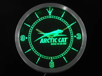 nc0168 Arctic Cat Sniegaeigiai Neoninės Šviesos Ženklai LED Sieninis Laikrodis