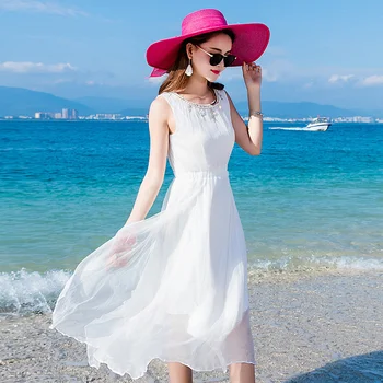 Nekilnojamojo Šilko Moterų Long Beach Vasaros Elegantiškas Maxi Suknelės, Šaliai, Mėlyna Office Vestidos Ponios Drabužiai 2023 LWL1580