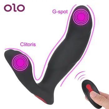 OLO 9 Režimų Analinis Vibratorius G-Spot Klitorio Stimuliacija Išangę Vibruojančiu Prostatos Massager Vyrų Butt Plug Sekso Žaislas Vyrams Moteris