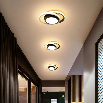 Paprastas Apvalus Kvadratas Šviesa Koridoriaus LED Eilėje Miegamasis, Studijų, Gyvenimo Valgomasis 110V, 220V, Juoda Apšvietimo Šviestuvas Blizgesį