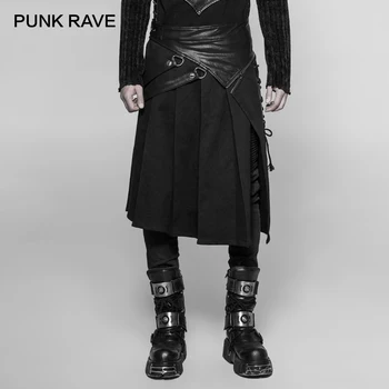 PUNK RAVE Punk Rock Nuimamas Pusė Sijonas Derliaus Japonijos Nuimamas Cosplay Vyrų Pusę Sijonas Kelnės