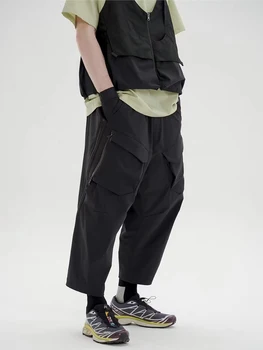 REINDEE LUSION 22SS GREITO IŠARDYMO FUNKCIJA AŠTUONIŲ KELNES Apkarpyti Kelnės Techwear cyberpunk darbo drabužiai Multi-Pocket Krovinių Ziajać