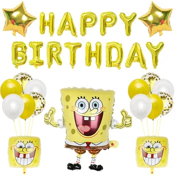 SpongeBoob Folija Balionas Gimtadienio Tiekimą Namų Dekoro Ballon Baby Shower Berniukas Vaikas Žaislas Globos Vestuvių Dekoravimas