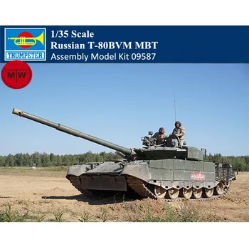 Trimitininkas 09587 1/35 Masto rusijos T-80BVM MBT Karinės Plastikinis Bakas Surinkimas, Modelis Rinkiniai