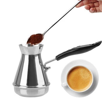Turkiškos Kavos Puodą Europos Ilga Rankena Moka Puodą Nerūdijančio Plieno Virtuvės Įrankių Sviesto Lydymosi Puodą Kavos Indai