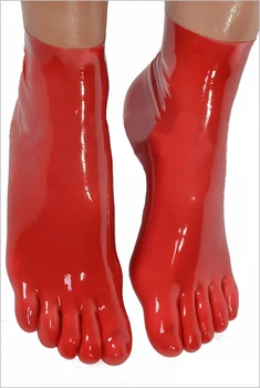 Unisex latekso fetišas kojinių gumos 5 pirštai kojines, trumpos kojines Odos pirštai dydis S,M,L