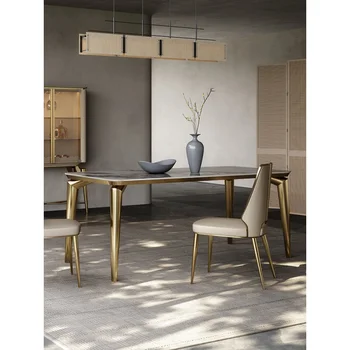 Šviesos prabanga šiferis, valgomasis stalas high-end villa didelių italijos minimalistinis stalas