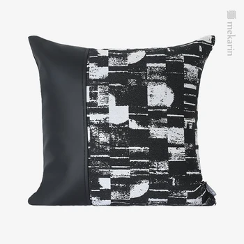 Šviesos prabangūs juodos ir baltos spalvos siūlėmis pagalvėlės, pagalvės villa viešbučio sofos pagalvę svetainė, miegamasis, valgomasis juosmens pagalvė